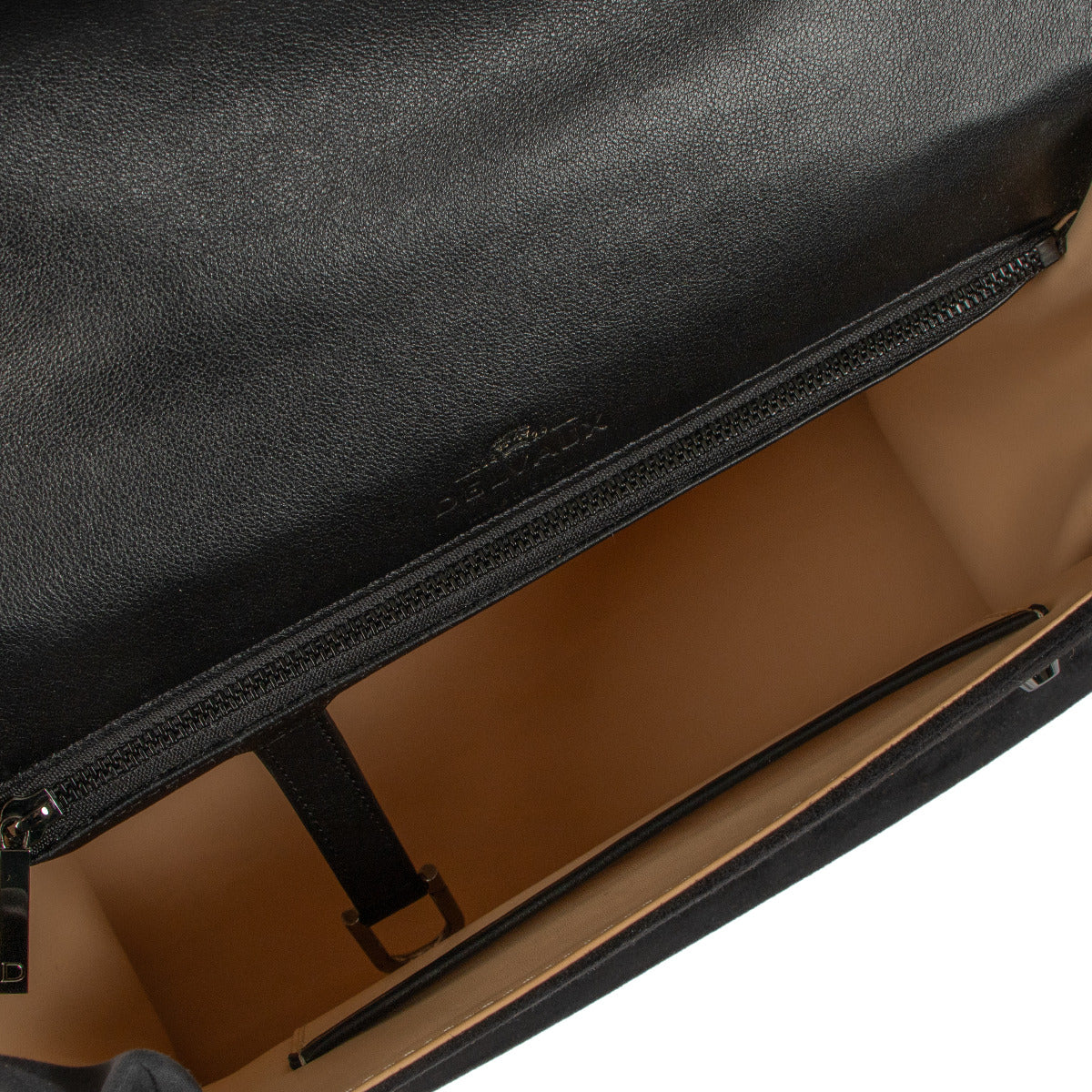 Delvaux Black Calf Velours/Shiny Alligator Tempête GM