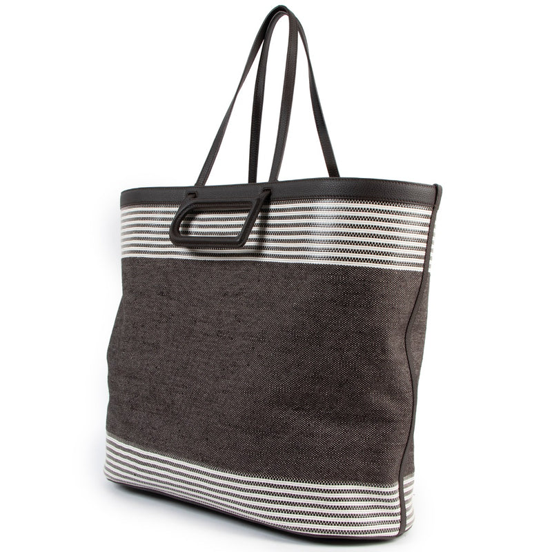 Delvaux D To D XL Ebène Canvas Tote Bag