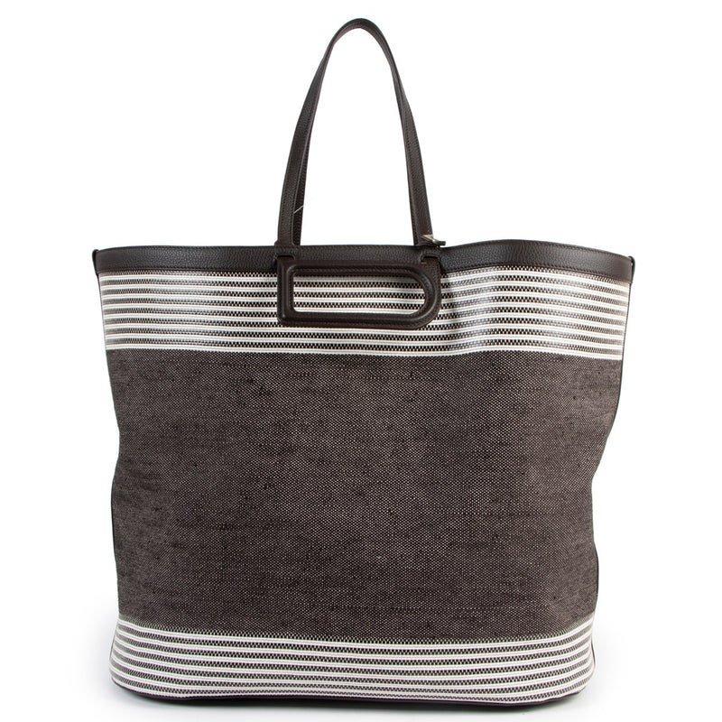 Delvaux D To D XL Ebène Canvas Tote Bag