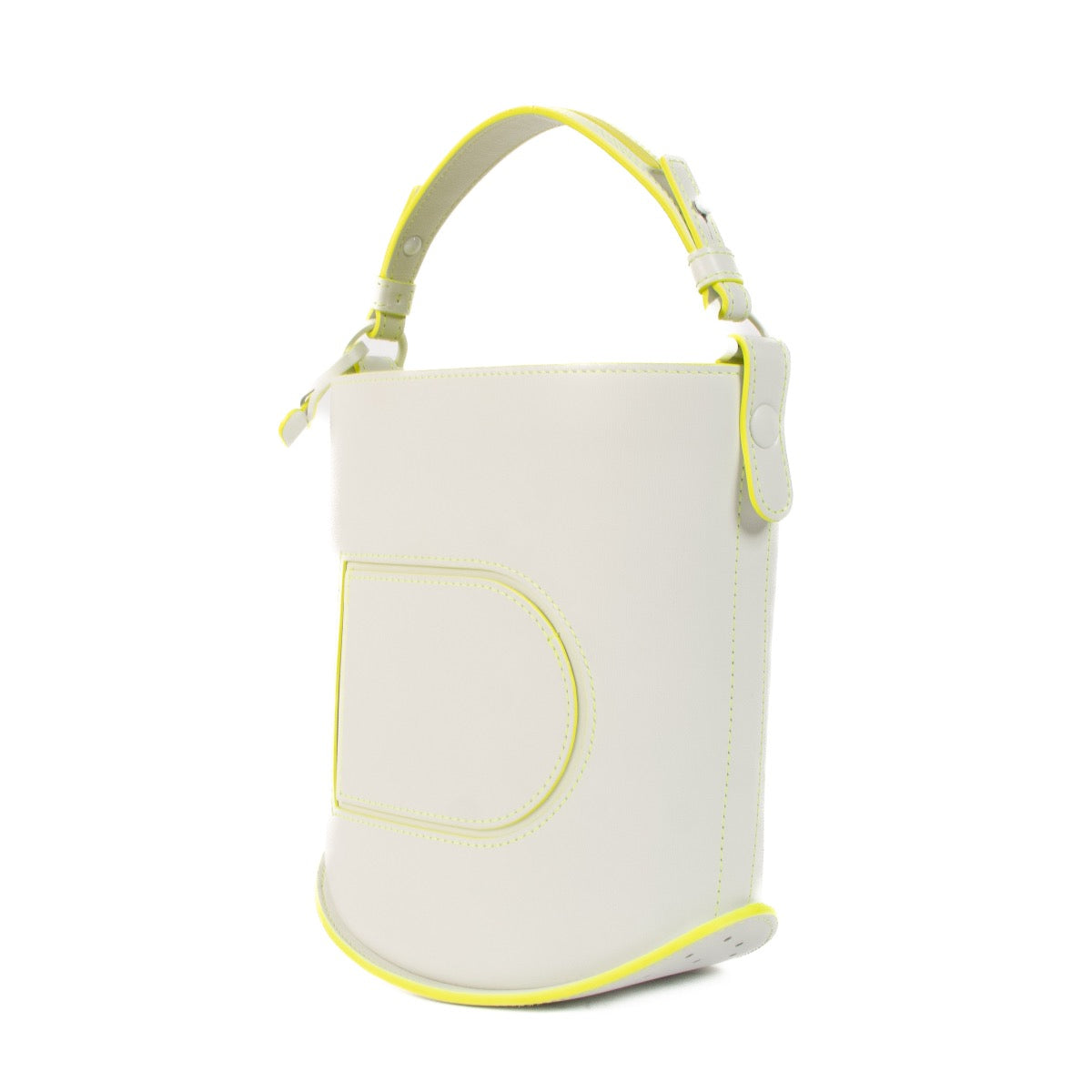 Delvaux Optic/Lime Box Calf Pin Mini Bucket