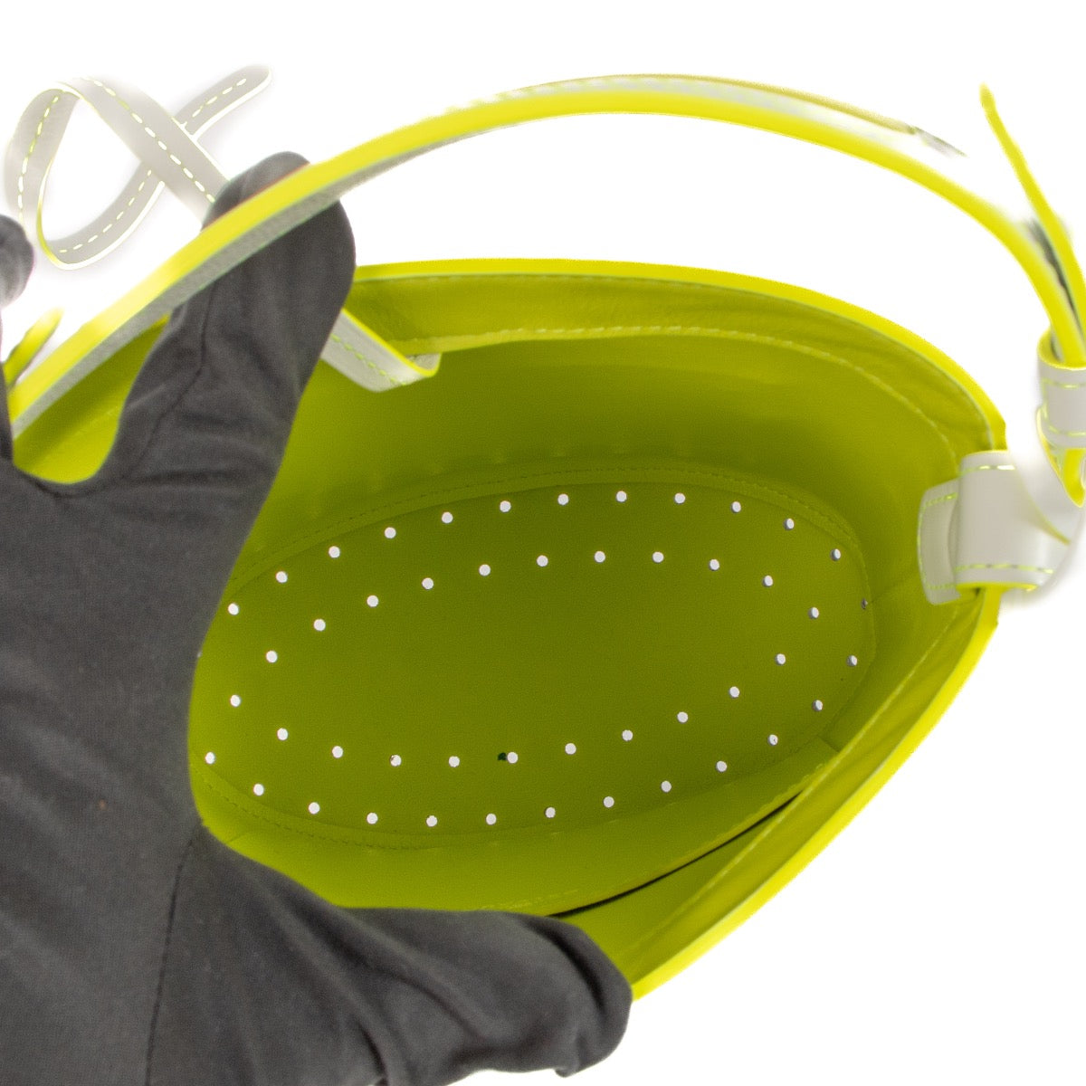 Delvaux Optic/Lime Box Calf Pin Mini Bucket
