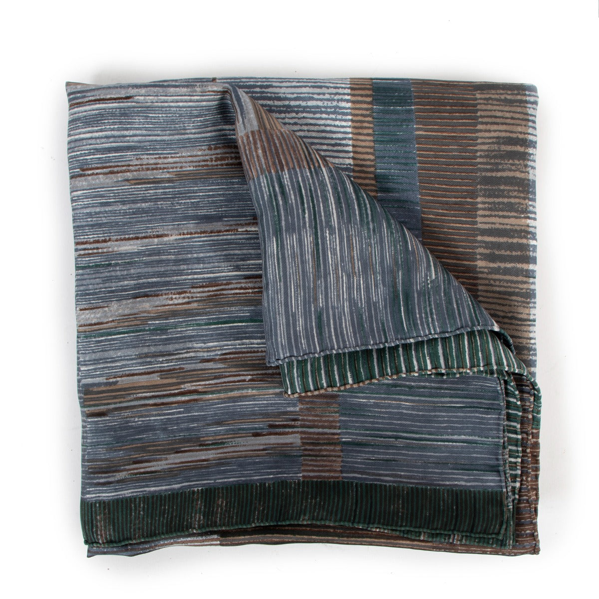 Delvaux Symphonie Petrol Multicolour Silk Square Scarf