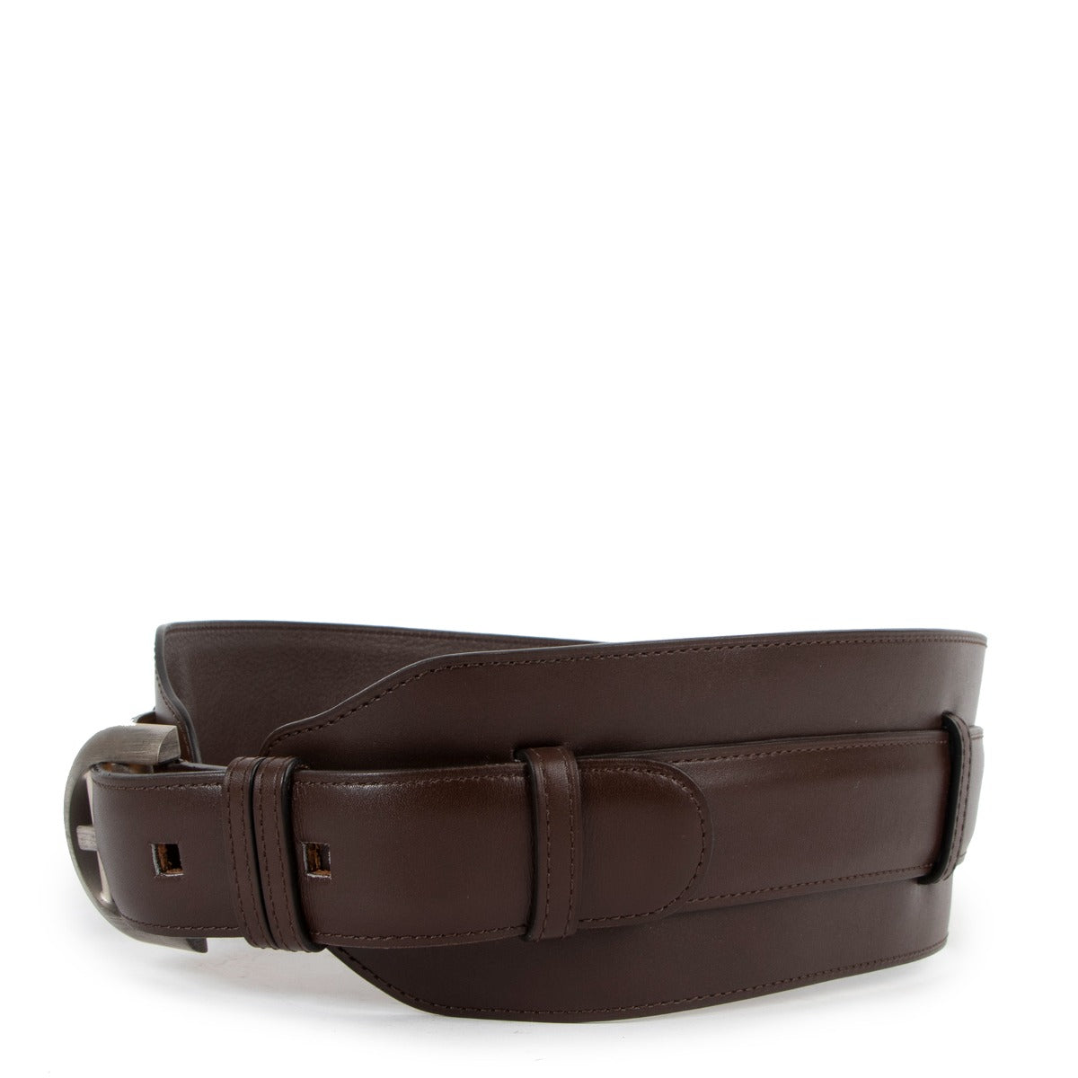 Delvaux Brillant Café Polo Belt - Size 80