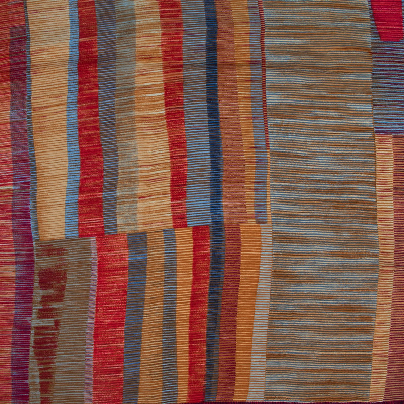 Delvaux Symphonie Red Multicolour Silk Square Scarf