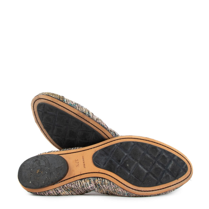 Chanel Multicolor Tweed Ballerinas - Size 37.5