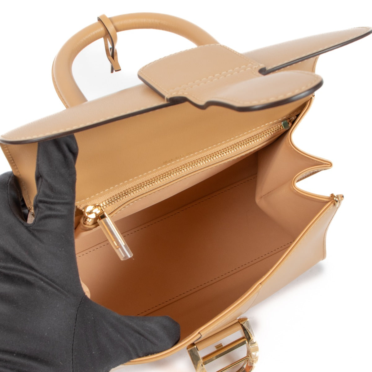 Delvaux Brillant PM Latte Box Calf