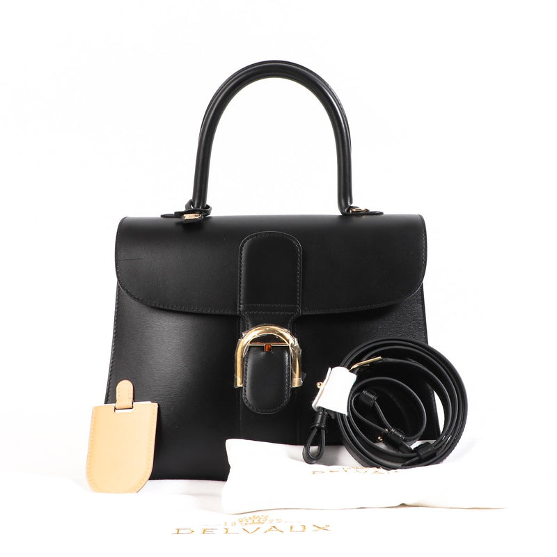 Buy an authentic second hand Delvaux Brillant MM Black Box Calf in very good condition at Labellov.com