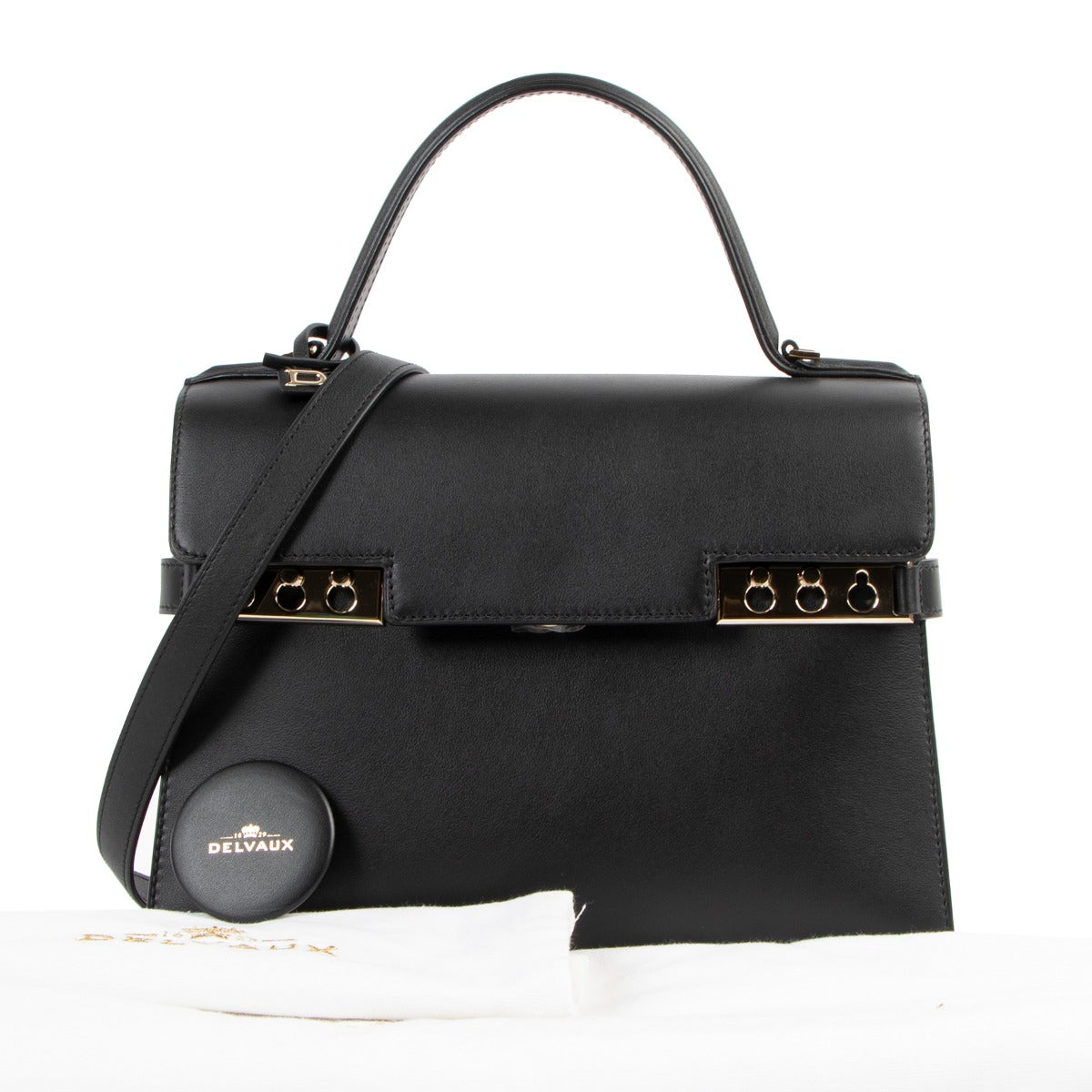 Delvaux Tempête MM Black Supple Calf