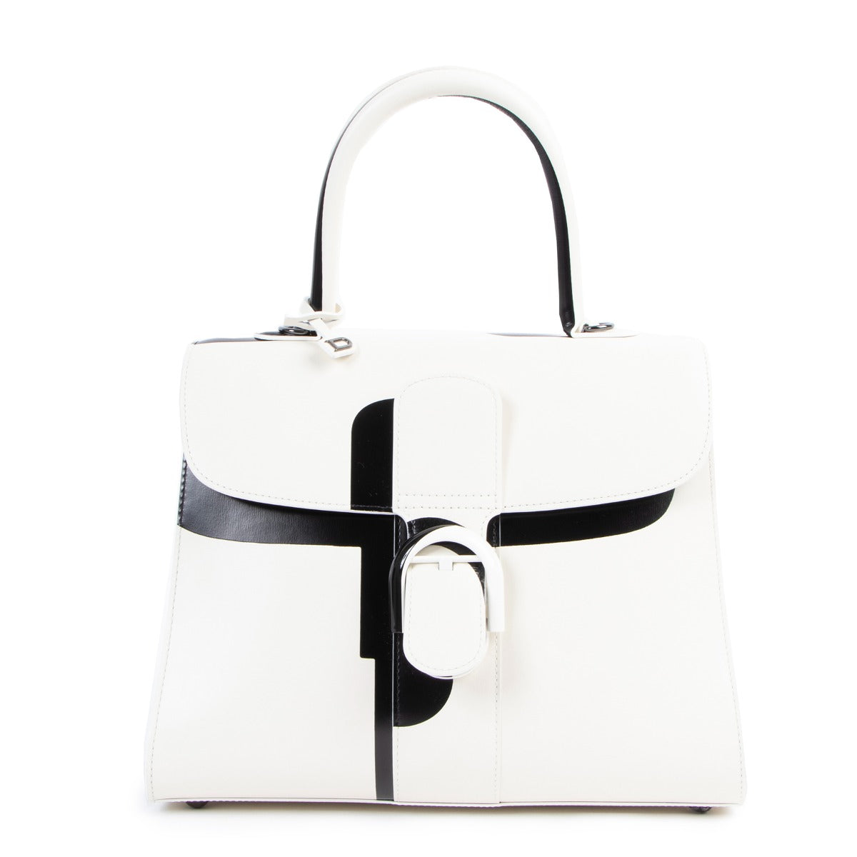 Delvaux Autumn/Winter 2018 Brillant MM Light And Shadow Box Calf Ivory/Black Limited Edition