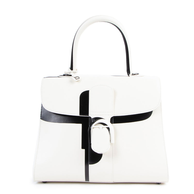 Delvaux Autumn/Winter 2018 Brillant MM Light And Shadow Box Calf Ivory/Black Limited Edition