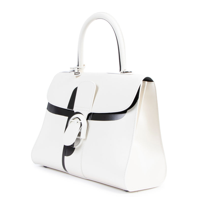 Delvaux Autumn/Winter 2018 Brillant MM Light And Shadow Box Calf Ivory/Black Limited Edition