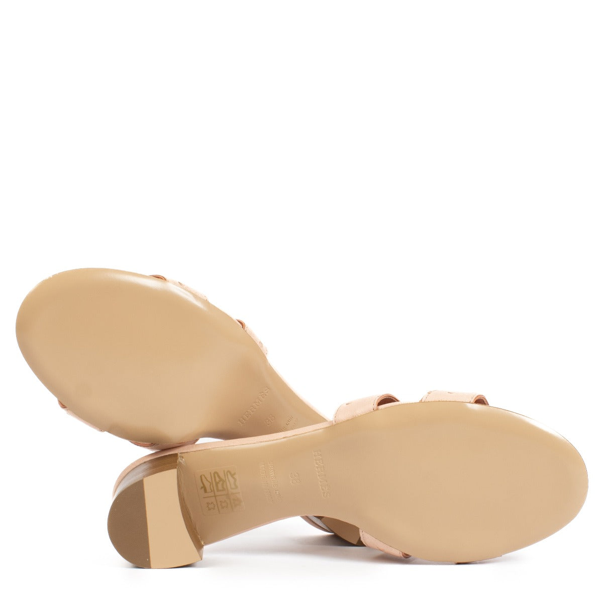 Hermès Rose Rubinga Ostrich Oasis Sandals