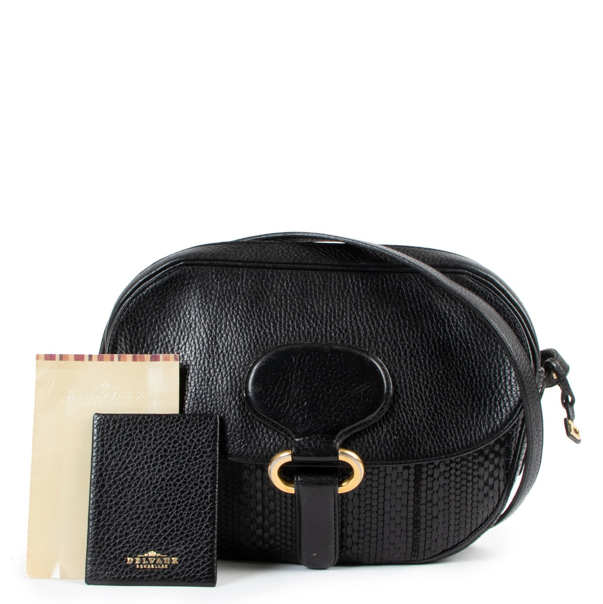 Delvaux Black Toile De Cuir Crossbody Bag