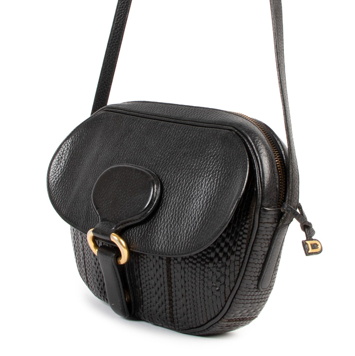 Delvaux Black Toile De Cuir Crossbody Bag