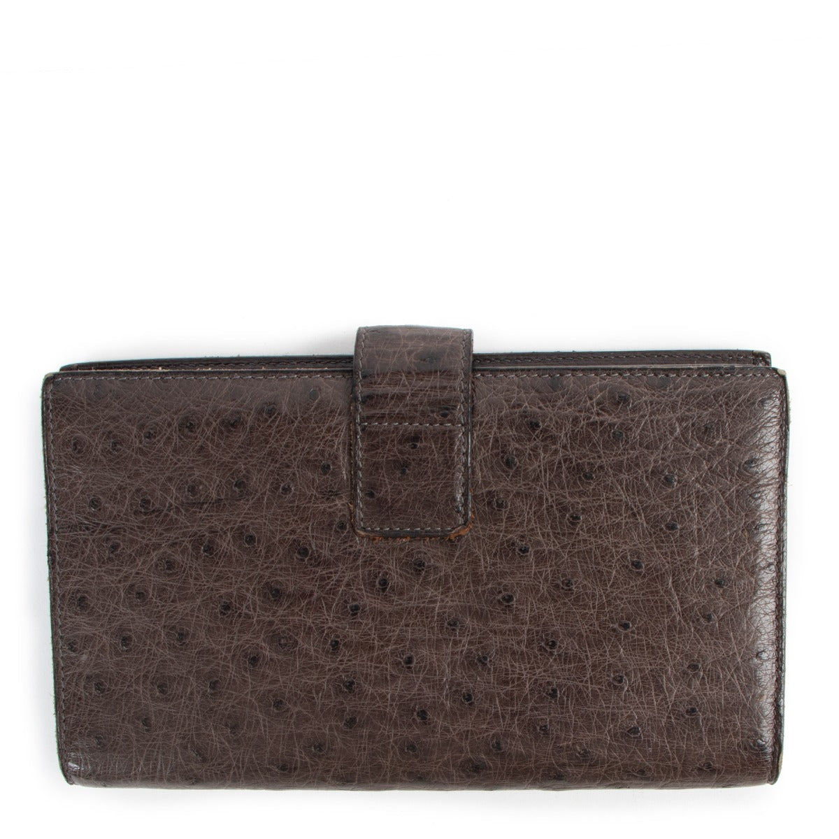 Delvaux Ostrich Palissandre Wallet
