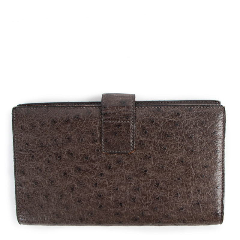 Delvaux Ostrich Palissandre Wallet