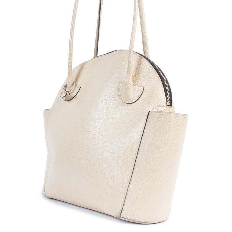 Delvaux Beige Mousson Leather Shoulder Bag