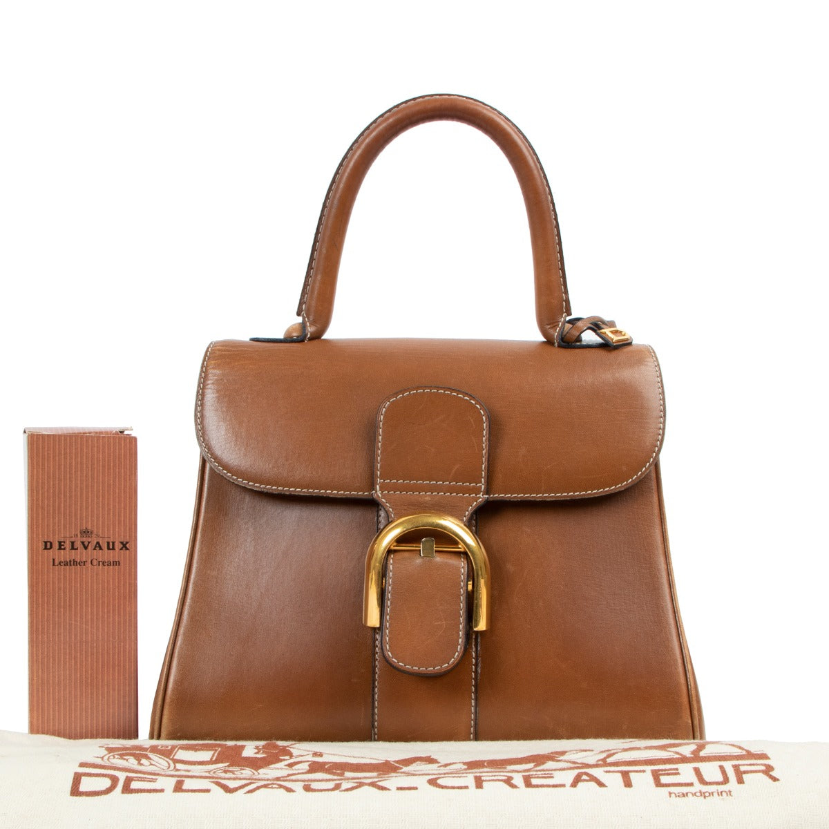 Authentic second hand Delvaux Camel Brillant PM Handbag at Labellov