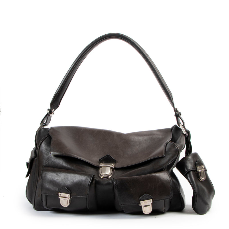 Delvaux Coquin Poches Zwarte Bridon Schoudertas