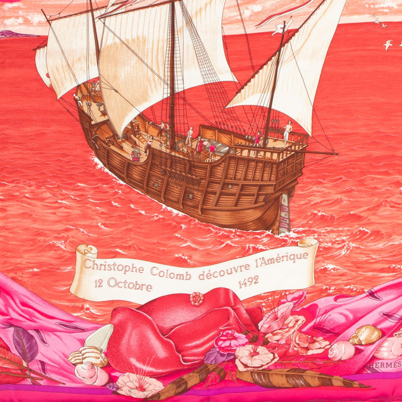 Hermès 'Christophe Colomb Découvre l'Amérique' Carré 90 Silk Scarf