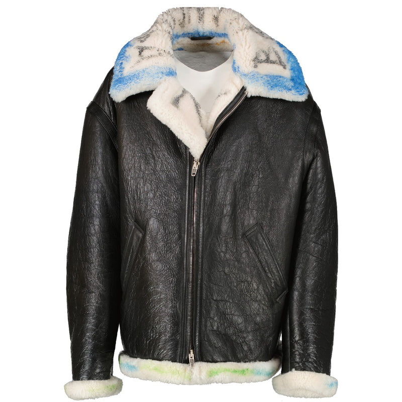 Balenciaga Winter 2018 Graffiti Shearling Coat