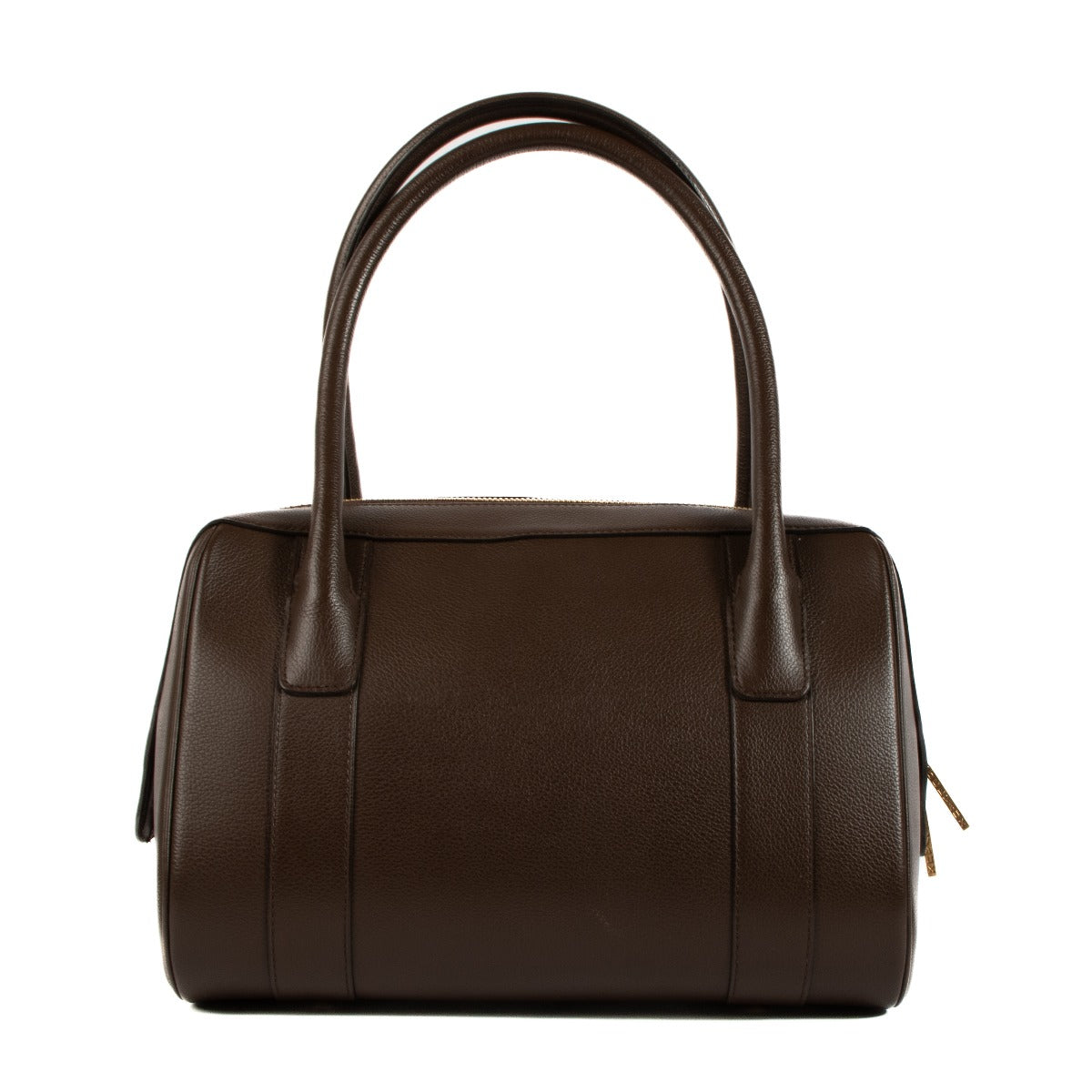 Shop safe online at Labellov in Antwerp, Brussels and Knokke this 100% authentic second hand Delvaux Chocolat Jumping Paola Top Handle Bag