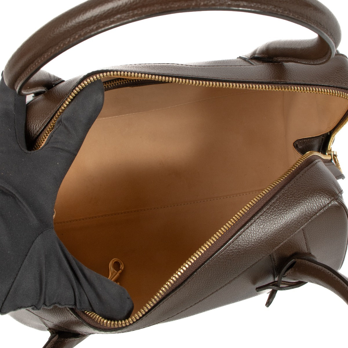 Shop safe online at Labellov in Antwerp, Brussels and Knokke this 100% authentic second hand Delvaux Chocolat Jumping Paola Top Handle Bag