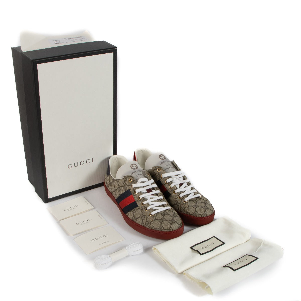 Shop authentic second hand Gucci GG Canvas Ace Supreme Sneakers - Size 43 on Labellov.com