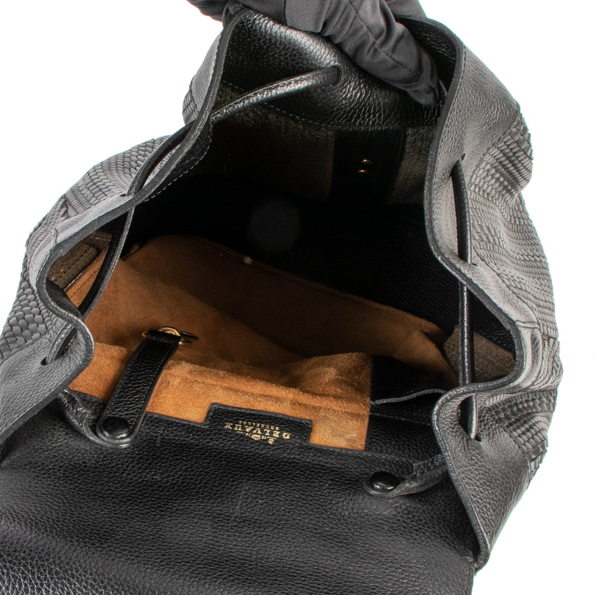 Delvaux Black Rosé Toile de Cuir Backpack