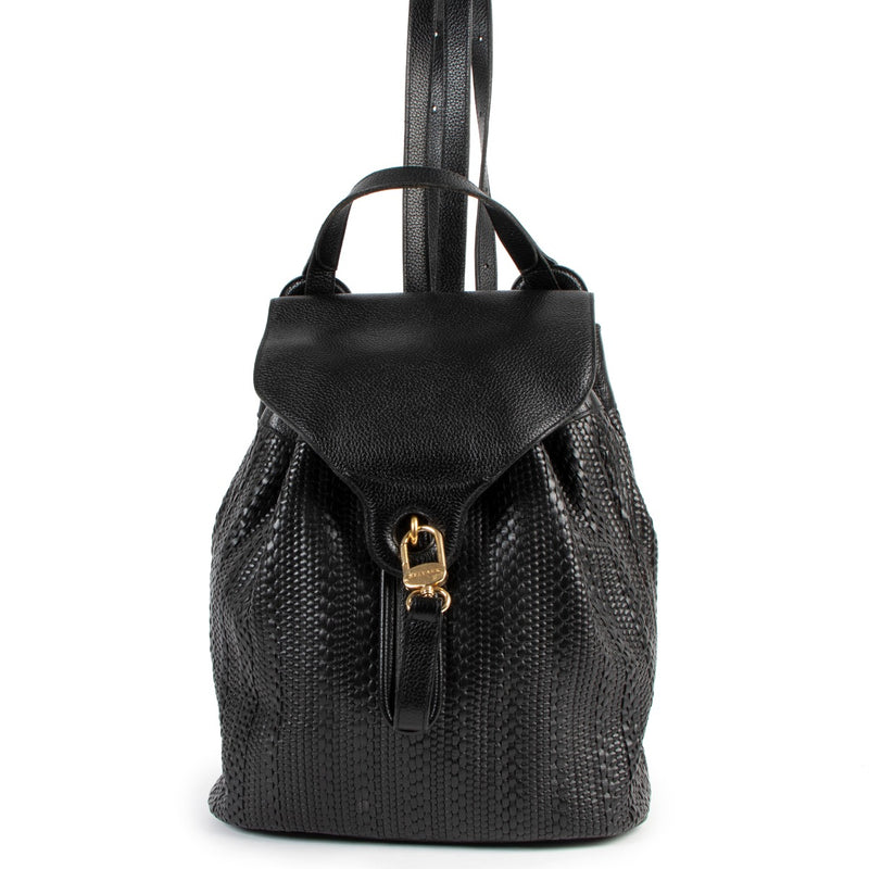 Delvaux Black Rosé Toile de Cuir Backpack