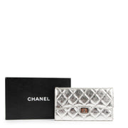 Chanel Metallic Silver Aged Calfskin 2.55 Reissue Wallet