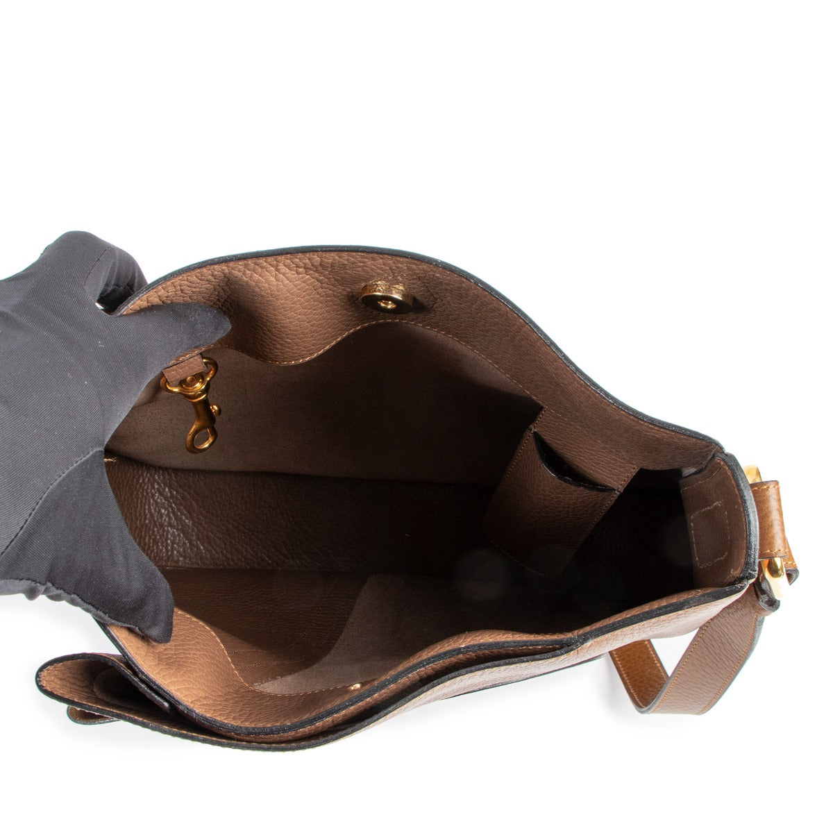Delvaux Camel Brown Folded D Shoulder Bag