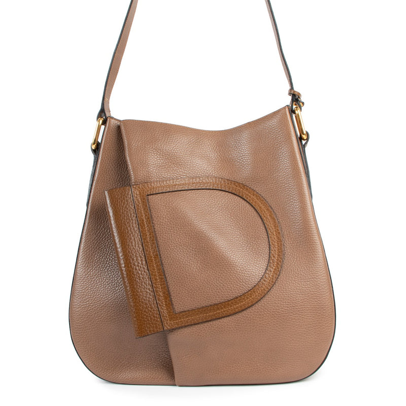 Delvaux Camel Brown Folded D Shoulder Bag