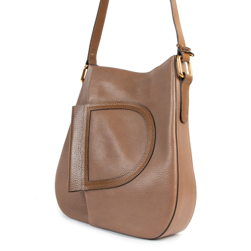 Delvaux Camel Brown Folded D Shoulder Bag