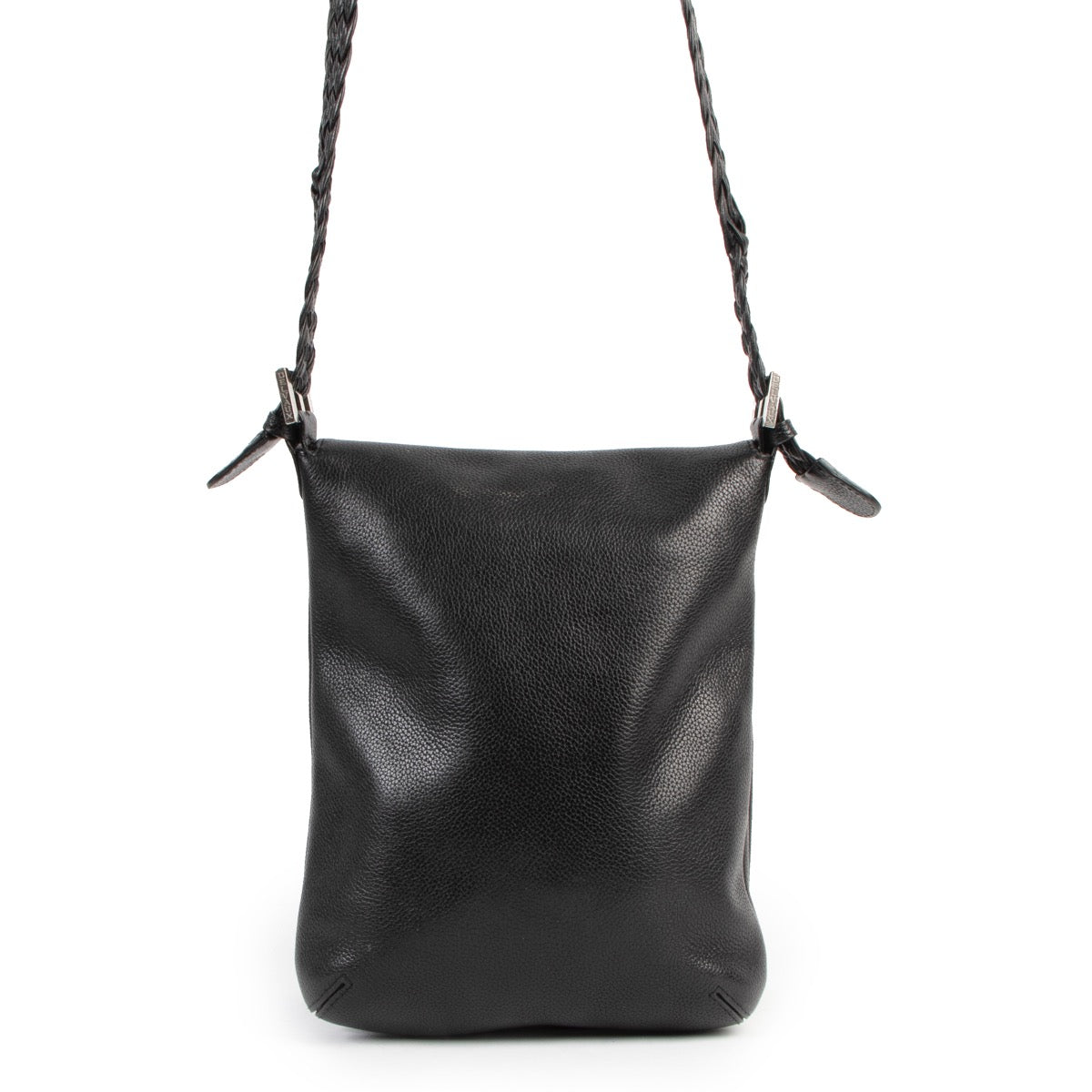Buy online an authentic second hand Delvaux Black Louise Baudrier PM Tressé Crossbody Bag in preloved condition at Labellov in Antwerp.