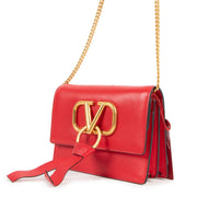 Valentino Garavani Red Ribbon V-Logo Crossbody Bag