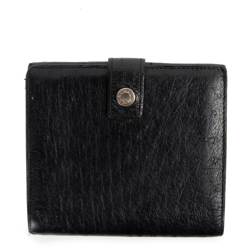 Delvaux Black Ostrich Wallet