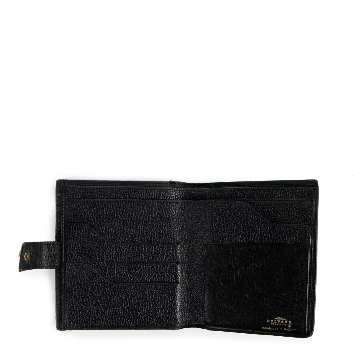 Delvaux Black Ostrich Wallet