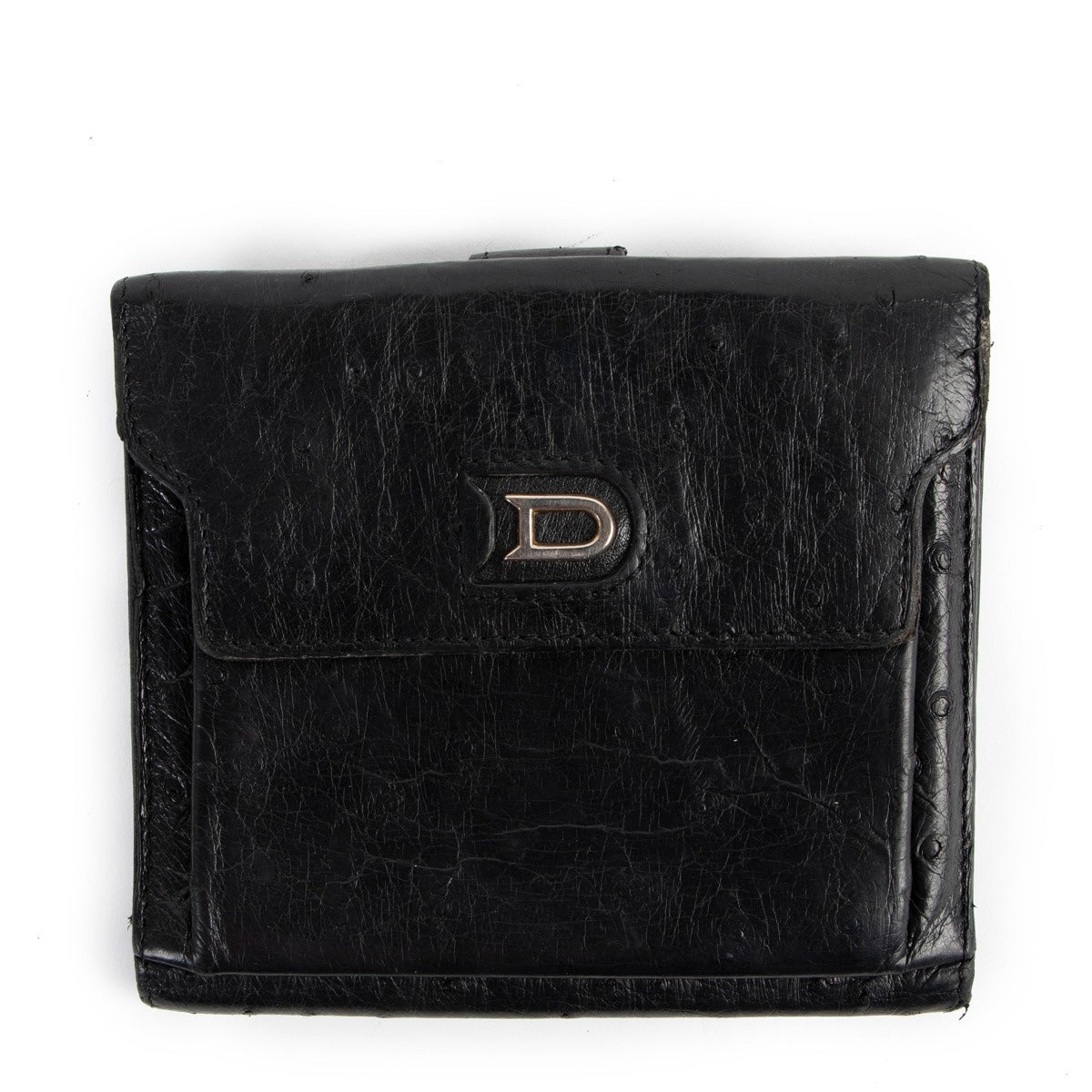 Delvaux Black Ostrich Wallet