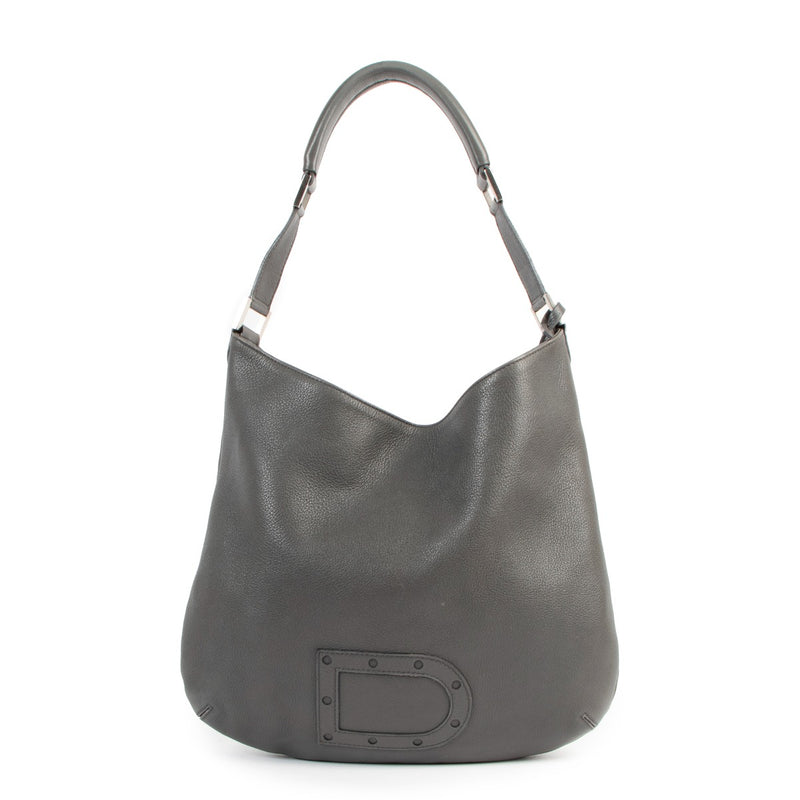 authentic second hand luxury handbag Delvaux Louise PM Canter Gris Shoulder Bag on labellov