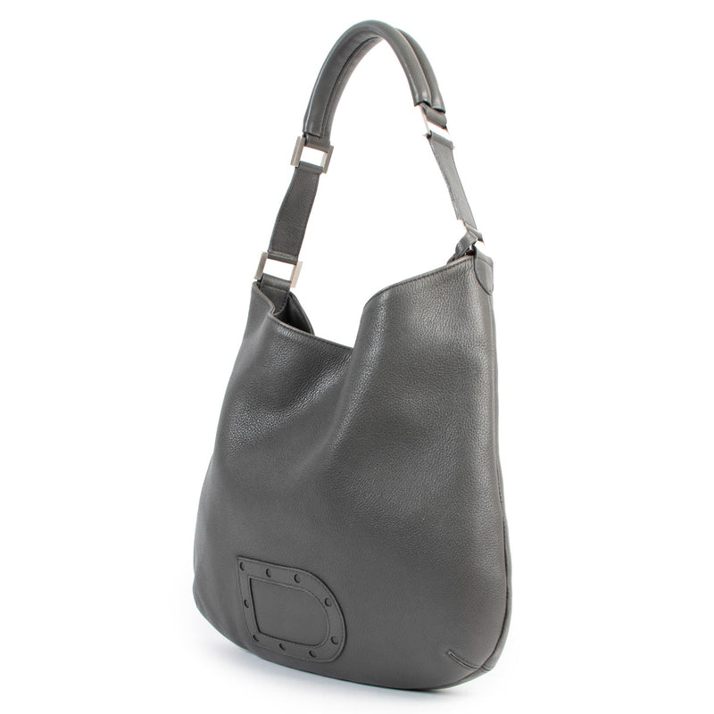 authentic second hand luxury handbag Delvaux Louise PM Canter Gris Shoulder Bag on labellov