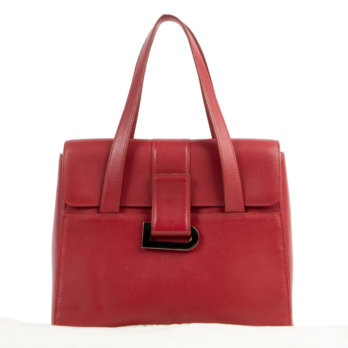 Buy online an authentic second hand Delvaux Red Reverie top handle bag in good condition at Labellov in Antwerp.