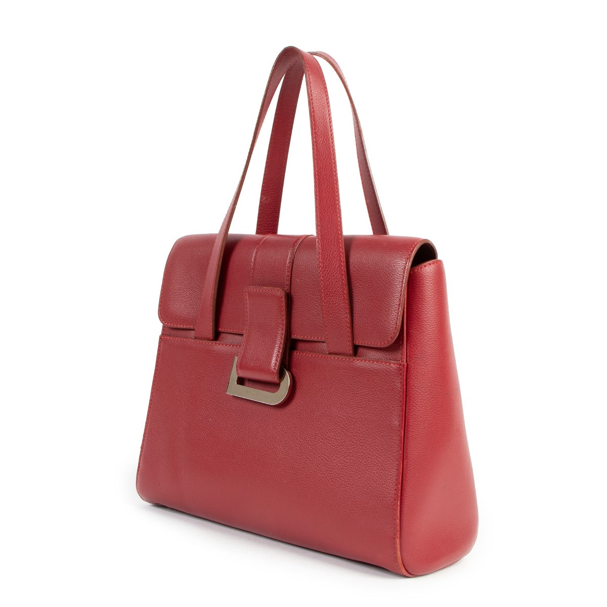Buy online an authentic second hand Delvaux Red Reverie top handle bag in good condition at Labellov in Antwerp.