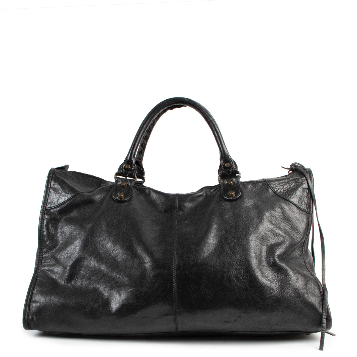 Buy an authentic second hand Balenciaga Black Chèvre Arena Classic Work Top Handle in very good condition at Labellov