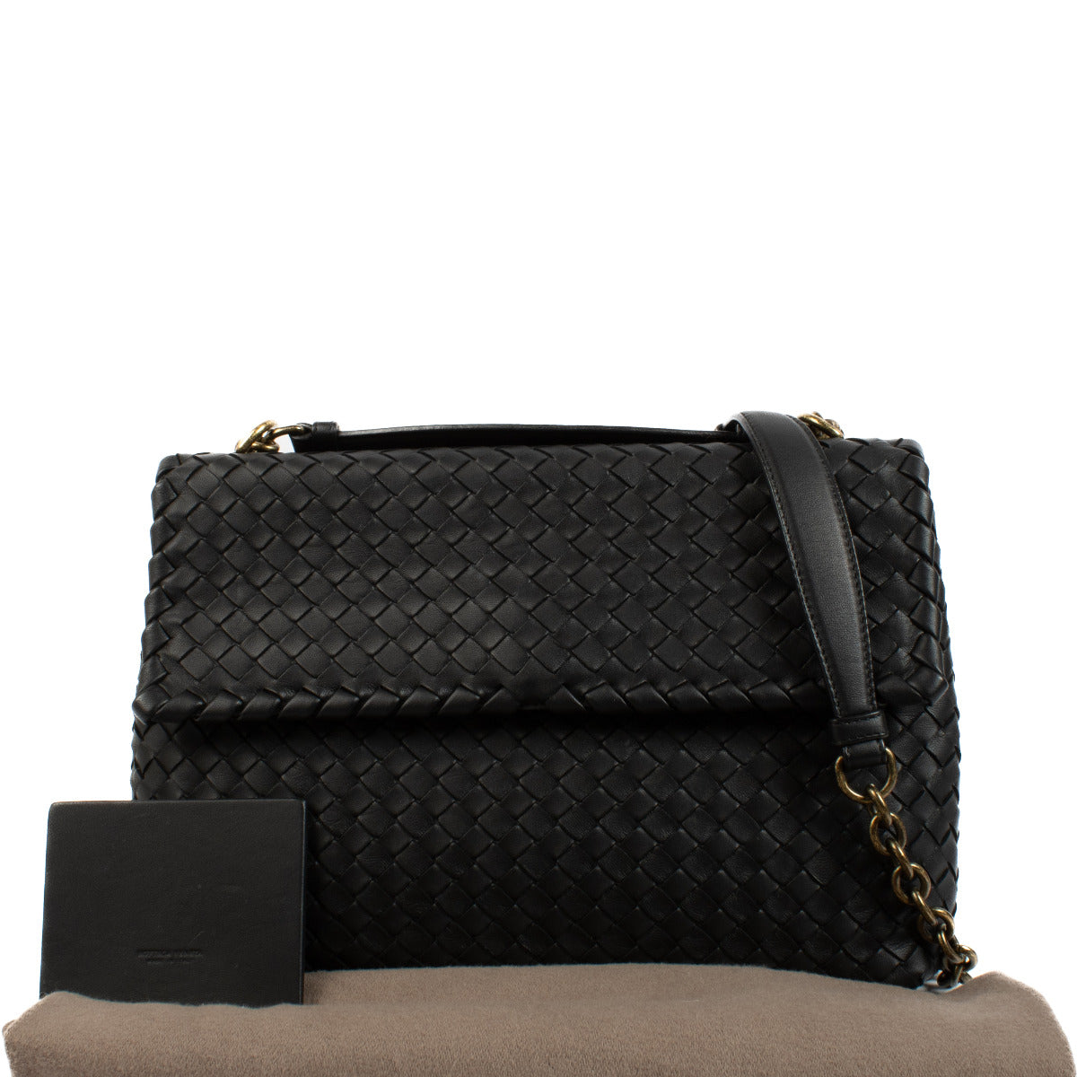 Bottega Black Olympia Medium Shoulder Bag