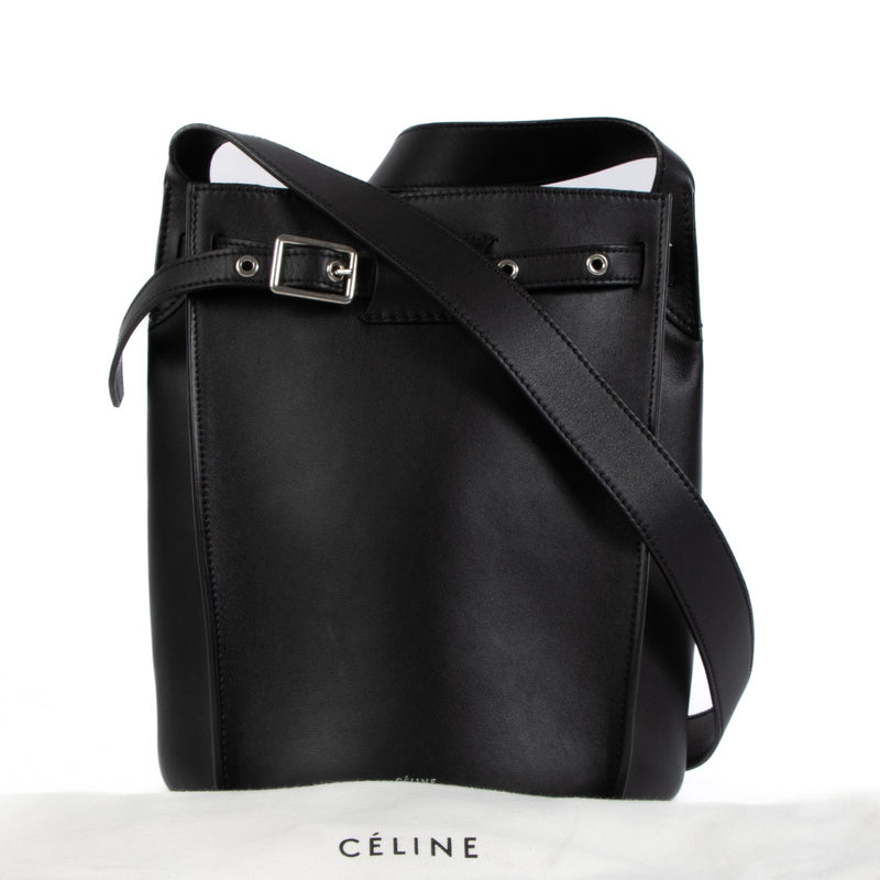 shop 100% authentic second hand Celine Black Leather Bucket Shoulder Bag on Labellov.com