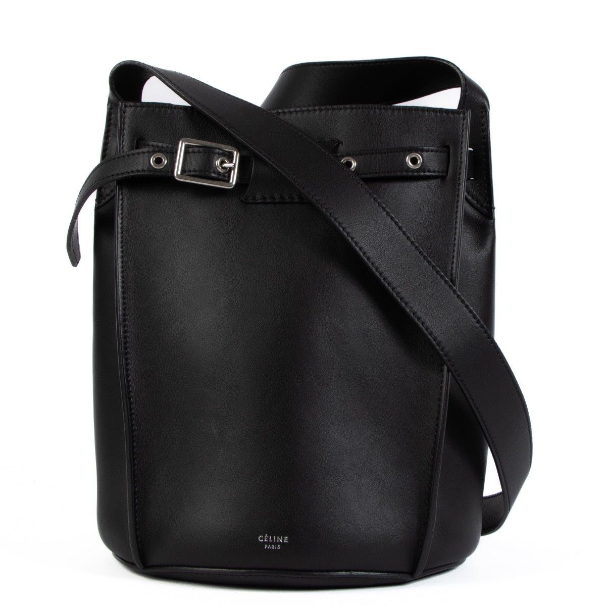 shop 100% authentic second hand Celine Black Leather Bucket Shoulder Bag on Labellov.com