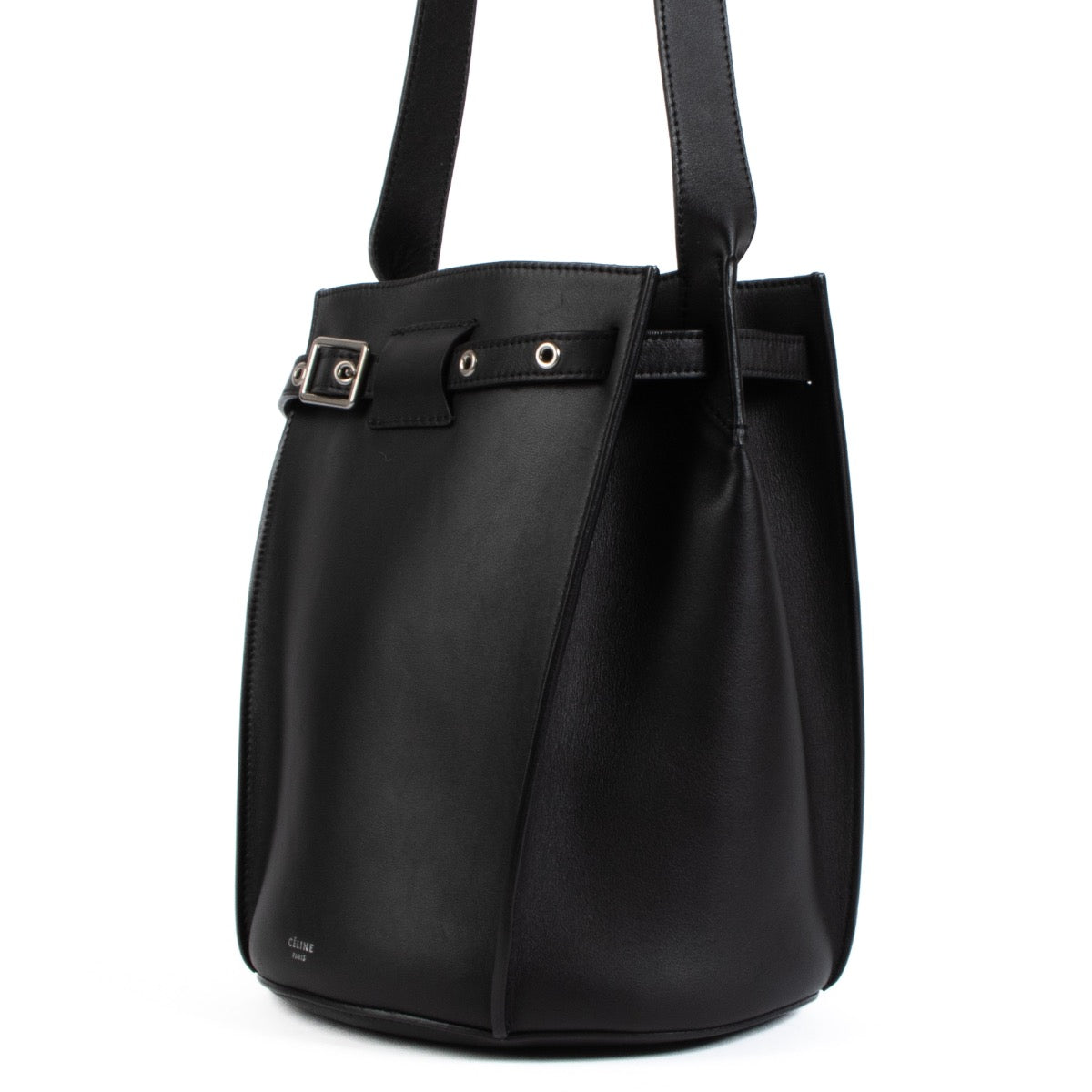 shop 100% authentic second hand Celine Black Leather Bucket Shoulder Bag on Labellov.com