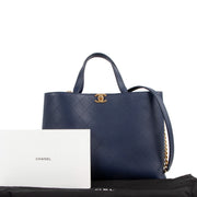 Chanel Spring 2019 Navy Blue Shopping Tote Bag