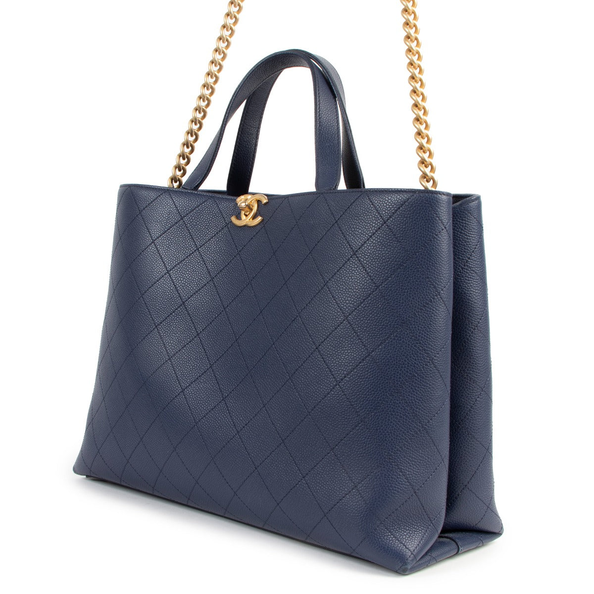 Chanel Spring 2019 Navy Blue Shopping Tote Bag